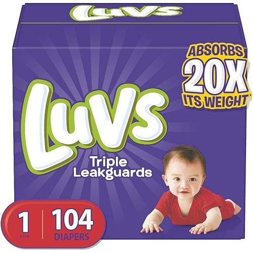 Luvs Luvs Triple leakguards Diapers Size 1 104 Count, 104 Count