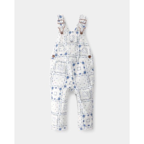 Baby Girl Bandana Floral Overalls - Blue/Ivory - OshKosh B'gosh | Carter's