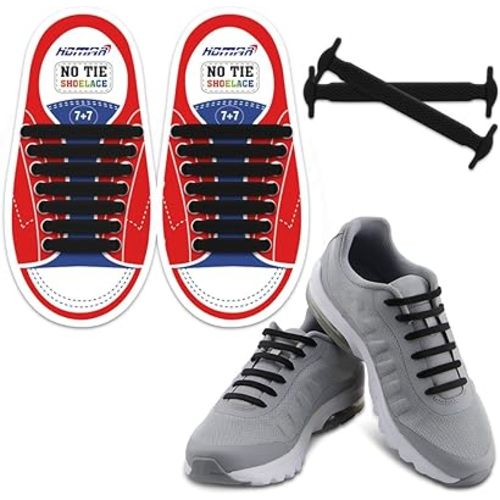 HOMAR No Tie Shoelaces for Kids and Adults Stretch Silicone Elastic No Tie Shoe Laces