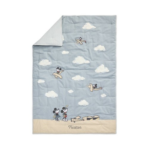 Disney Home x Sanderson Mickey Mouse Clouds Toddler Quilt | Pottery Barn Kids