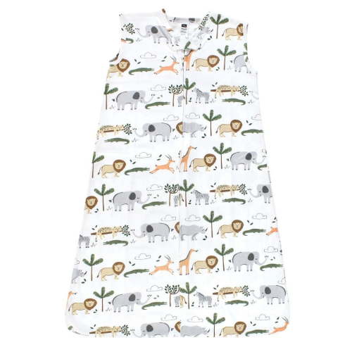 Hudson Baby Cotton Sleeveless Wearable Sleeping Bag, Sack, Blanket, Safari Life, 12-18M