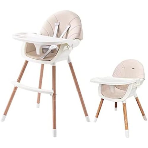 PandaEar 3-in-1 High Chairs for Babies Toddlers, Convertible Infant Highchair with Removable Tray & Safety Harness Adjustable Legs