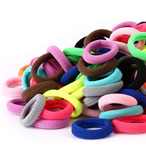 Qarwayoc Cotton Toddler Baby Hair Ties for Girls and Kids, Kids Seamless Hair Bands, Elastic Ponytail Holders (Diameter 1 Inch and Assorted Colors)