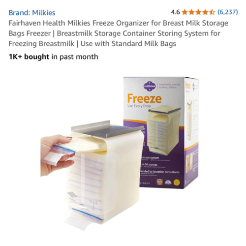 Fairhaven Health Milkies Freeze Organizer for Breast Milk Storage Bags Freezer | Breastmilk Storage Container Storing System for Freezing Breastmilk | Use with Standard Milk Bags