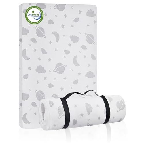 Lilian&Gema Pack and Play Mattress 38"x26"x1.5", Portable Crib Mattress for Playpen, Pack N Play Mattress Topper, Soft Breathable and Waterproof Washable Cover for Baby Toddler