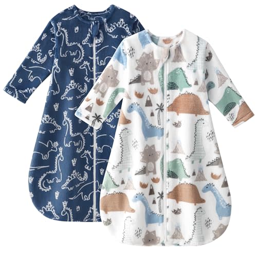 Yoofoss Baby Sleep Sack 0-6 Months, Long Sleeve Sleep Sack 1.5 Tog, Fleece Baby Wearable Blanket with 2-Way Zipper, Soft Warm