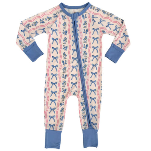 In my Jammers - Amelia Bow Zipper Romper