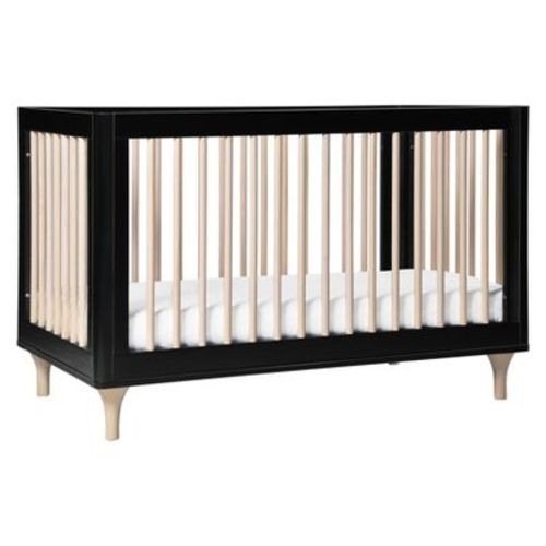 Babyletto Lolly 3-in-1 Convertible Crib with Toddler Bed Conversion Kit - Black/WashedNatural