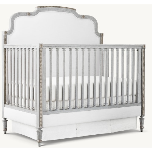 Lucine Upholstered Conversion Crib - Vintage French Grey | RH Baby & Child