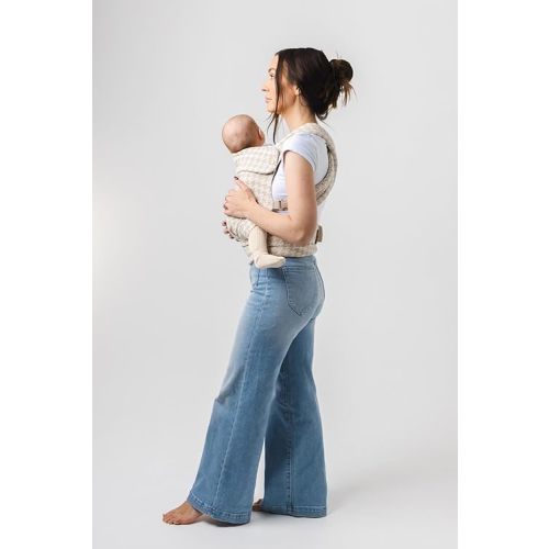 Mabē Monarch Ergonomic Baby Carrier - Premium Cotton Soft Structured Infant Carrier with Hip Healthy Design, 3 Carry Positions for Newborn to Toddler (7-35lbs), Lightweight & Breathable (Houndstooth)