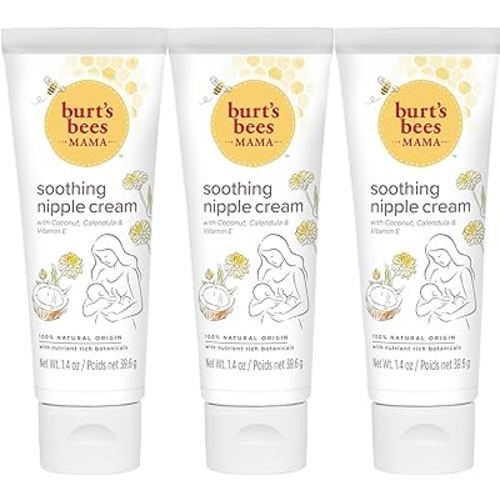 Burts Bees Mama Soothing Nipple Cream with Coconut, Calendula and Vitamin E, 100% Natural Origin, 1.4 Ounces