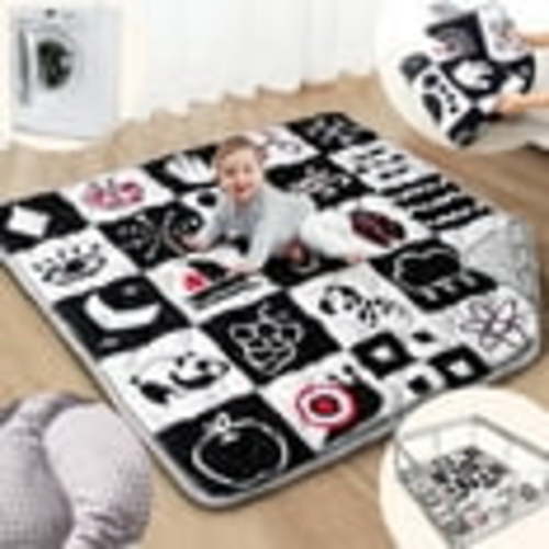 Beavtaens Baby Play Mat for Floor, Fits 50x50 Playpen, Super Soft, Non-Slip, for Ages 0-4 (Contrast)