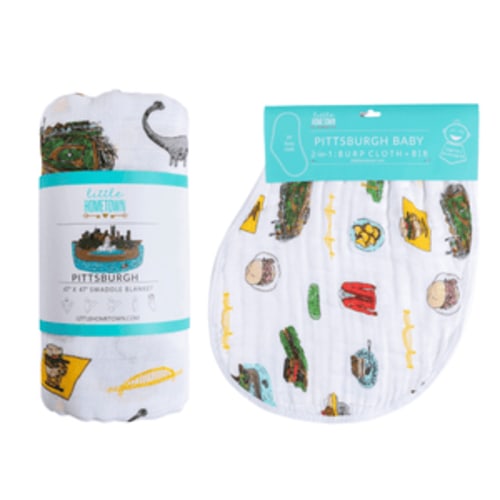 Pittsburgh Baby Swaddle & Burp Cloth Combo