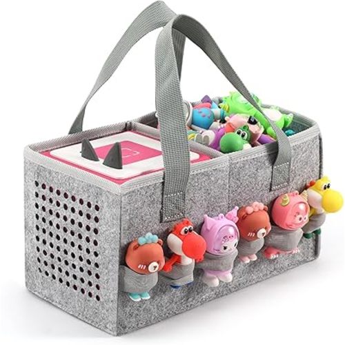 Carry Bag for Toniebox Starter Set and Tonies Figure, Protective Case Organiser with Plenty of Space for Toniebox Accessories, Bag with Carry Handle for Toniebox Figures Storage