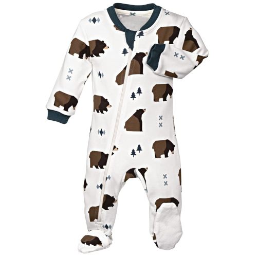 zippyjamz – Zipper Organic Sleeper Footed Onesies Sleeper Baby Pajamas with Inseam Zipper - 0-3 months