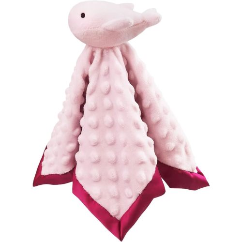 Baby Pink Whale Soft Stuffed Animal Security Blanket, Plush Whale Character Lovey Blanket, Baby Shower/Nursery Gift, Newborn Infant Toddler Snuggle Blankie for Boys Girls, 13 Inches