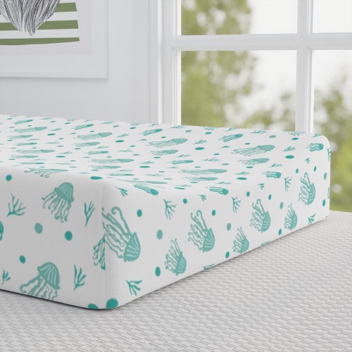 Baby Diaper Changing Pad Cover Sea themed Ocean Themed Jelly Fish Nursery Decor Baby shower gift