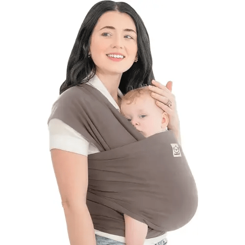 KeaBabies Baby Wrap Carrier - All in 1 Original Baby Carrier Newborn to Toddler Sling, Easy to Wear, Hands Free Bonding, Lightweight, Breathable Infant Wraps (Copper Gray)