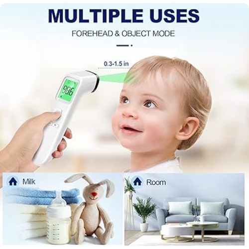 No-Touch Thermometer, Accurate Digital Baby Thermometer, FSA HSA Eligible, Fever Alarm & Silent Mode, 2 in 1 Forehead & Object Thermometer