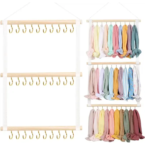 POVETIRE Headband Holder Head Bands Organizer for Girls, Baby Headbands Hair Accessories Organizer Storage Wall Hanging Decor for Nursery Toddler Girls Room