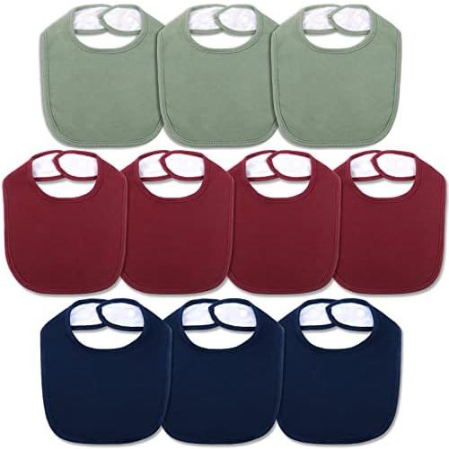 Hakochia Waterproof Baby Bibs Organic Cotton Super Soft and Absorbent With Adjustable Snap for Baby Boys and Girls