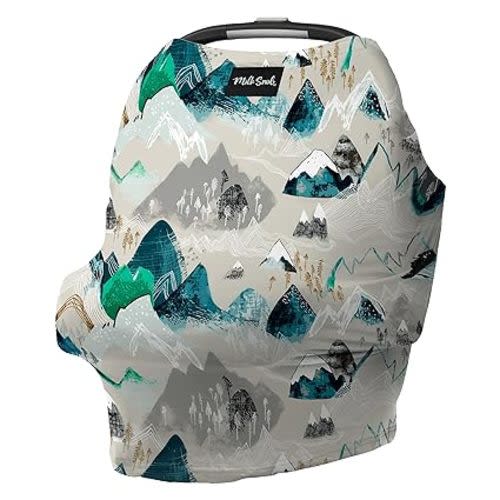 Milk Snob Original 5-in-1 Cover - Added Privacy for Breastfeeding, Baby Car Seat, Carrier, Stroller, High Chair, Shopping Cart, Lounger Canopy - Newborn Essentials, Nursing Top, Rocky Mountain - Beige