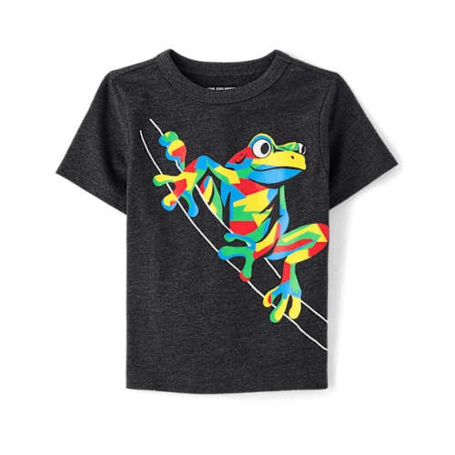 Baby And Toddler Boys Frog Graphic Tee - Black