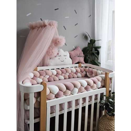 ONLY bed canopy (no pillows!), light blush crib canopy, baby shower gift, Girl nursery decor canopy curtains, baby room decor