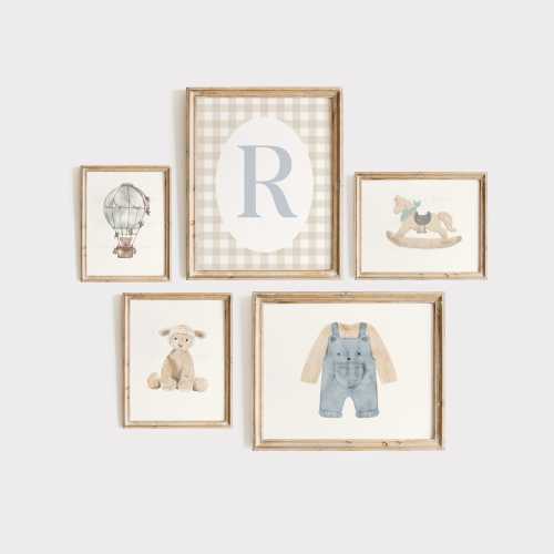Vintage Boy Nursery Wall Art, Vintage Blue Nursery Print, Boy Nursery Decor, Custom Nursery Name Sign Boy, Vintage Farmhouse Nursery Gallery