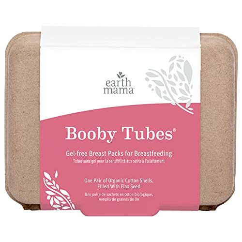 Earth Mama Booby Tubes | Gel-Free Hot & Cold Compress Nursing Packs for Breastfeeding & Tender Breasts, 4.2-Ounce