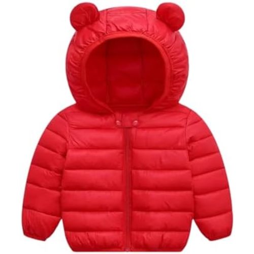 XMWEALTHY Baby Boys Girls Winter Coats Toddler Bear Hoods Down Jacket Infant Kids Light Puffer Padded Outwear 6M-3T