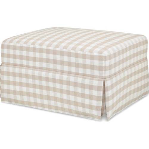 Crawford Gliding Ottoman, Tan Gingham - Namesake Exclusives | Maisonette