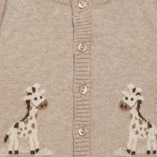 Little Giraffe Cardigan, Oatmeal - Trotters London | Maisonette