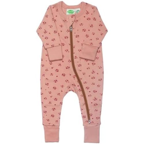 PARADE Organic Signature Print '2-Way' Zip Romper - Long Sleeve - Brown - Unisex - Infant - Newborn-Toddler