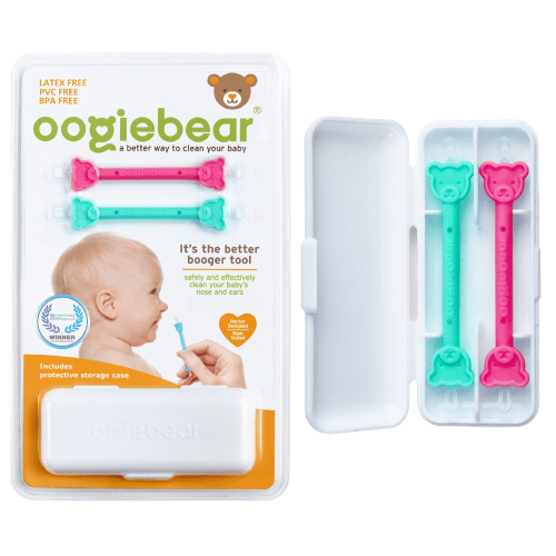 Oogiebear 2 Pack Booger and Ear Wax Picker with Case, Safe For Newborns