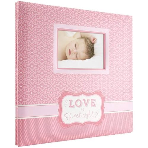 MCS Expandable 10-Page Baby Scrapbook Album with Photo Opening Cover and 12 x 12 Inch Pages, 13.5 x 12.5 Inch, Love at First Sight