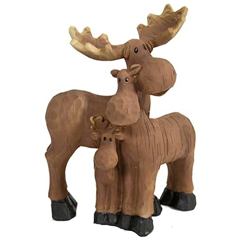 Slifka Sales Co. Moose Decor Family Figurine, 7-inches