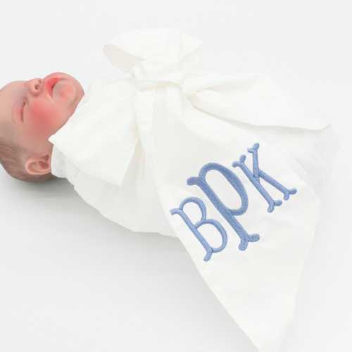 Personalized Newborn Swaddle Sash-Soft Cotton Maternity Sash with Big Bowknot - Custom Sash for Baby Girls & Boys-Newborn Photography White