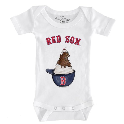 Infant Boston Red Sox Tiny Turnip White Sundae Helmet Bodysuit 6M
