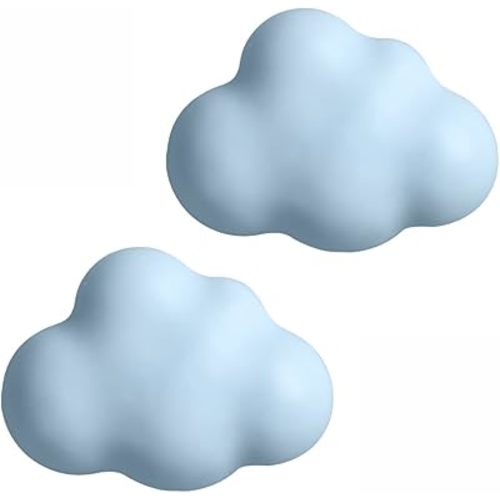 Matte Cartoon Children Room Ceramic Cabinet Knobs Moon Star Wardrobe Handle Garden Door Handle Cabinet Handles for Kids 2PCS (Blue)
