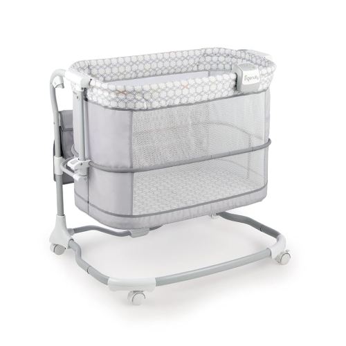 Ingenuity Dream & Grow Bedside Baby Bassinet 2-Mode Crib 0-12 Months, Adjustable Height - Dalton (Grey)