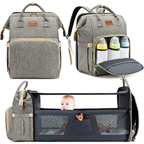 KUWANI Diaper Bag Backpack, Multifunction Travel Baby Changing Bags for Dad/Mom, Large Unisex Waterproof Diaper Backpack with Stroller Straps, Baby Registry Search(Black)