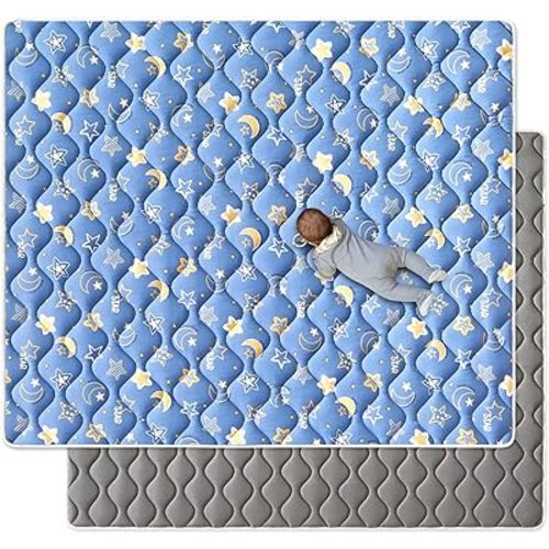 Premium Foam Baby Play Mat 79" X 63", Thick One-Piece Crawling Mat, Odorless Baby Mat Floor Mat, Non-Slip Cushioned Baby Playmat for Infants,Babies,Toddlers. Machine Washable for Easy Care