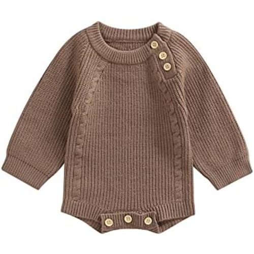 Newborn Baby Girl Boy Knit Sweater Romper Neutral One Piece Bodysuit Pullover Fall Winter Clothes
