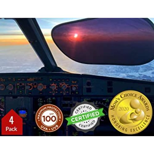 kinder Fluff Car Window Shade (4Pack)-Car Sun Shade for Baby-The Only Certified car Sun Shade to Block 99.95% UVR-Mom’s Choice Gold Award Winning Car Window Shade for Baby & Aircraft Pilot