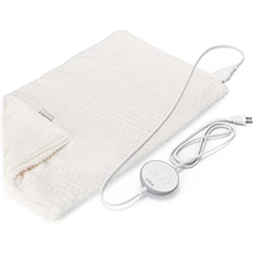 Pure Enrichment PureRadiance Luxury Heating Pad for Cramps, Back, Neck, & Shoulder Pain Relief, Patented Design, Soft Faux Fur & Micromink, 6 Heat Settings, Machine Washable, 12”x24”(Cloud)