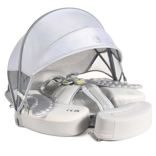 Mambobaby Non Inflatable Swimming Pool Angel Float with Canopy, Silver