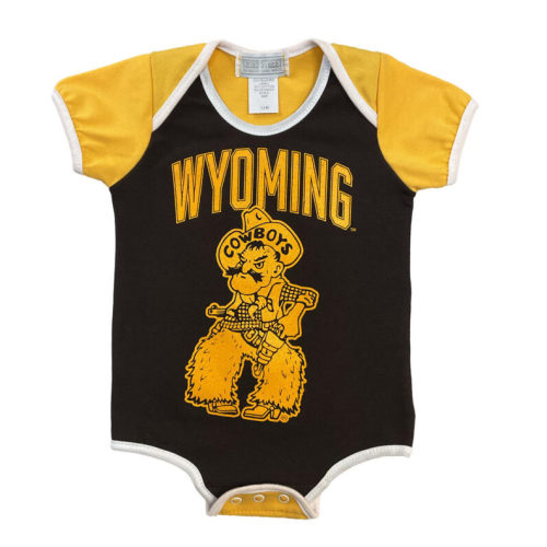 Wyoming Cowboys Pistol Pete Infant Onesie- Brown/Gold/White |