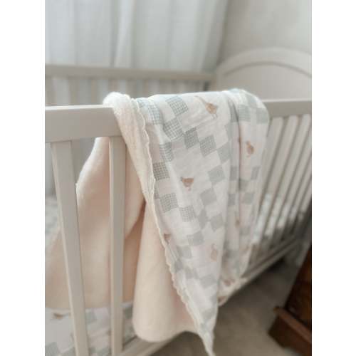 Goosey Gander Fur Lined Cot Blanket
