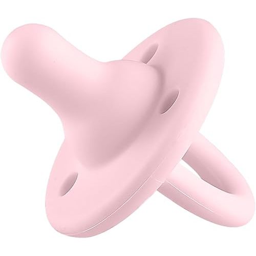 Lee Lee and Me Paci - Blush Color - 100% Medical Grade Silicone Pacifier Breast-Like Nipple Design for Better Latch - Size 0-18 Months